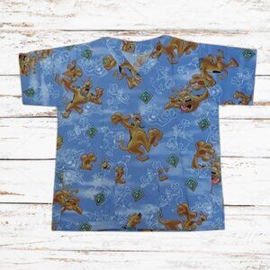 Blue Scooby Doo Nurse scrubs top shirt hospital uniform Large short sleeve